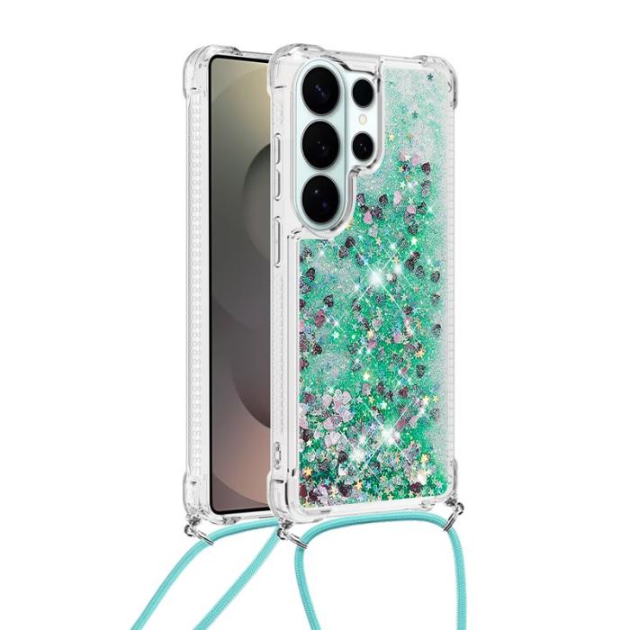 OEM - Mobilskal till Samsung Galaxy S26 Ultra TPU Snabbsand Telefon- Grön / Hjärtan