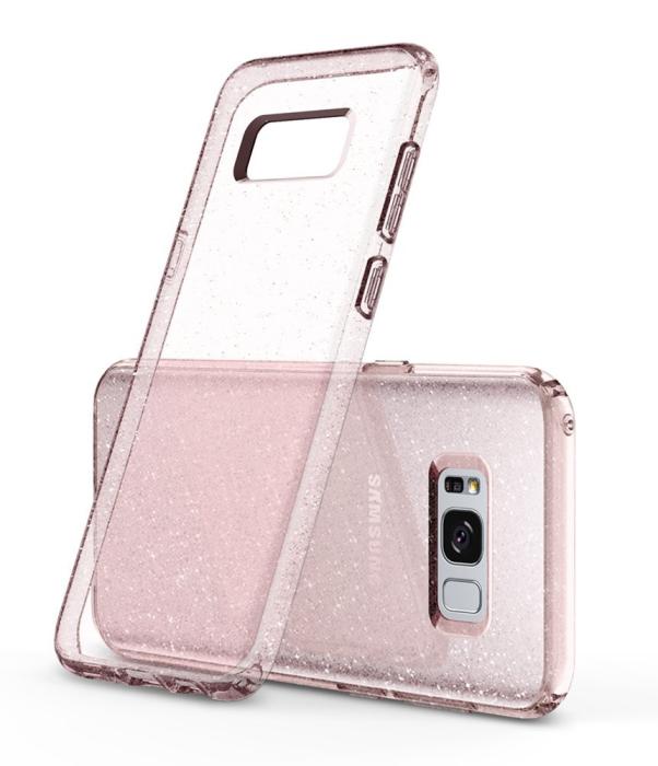 UTGATT5 - SPIGEN Liquid Crystal Glitter Skal till Samsung Galaxy S8 Plus - Rosa