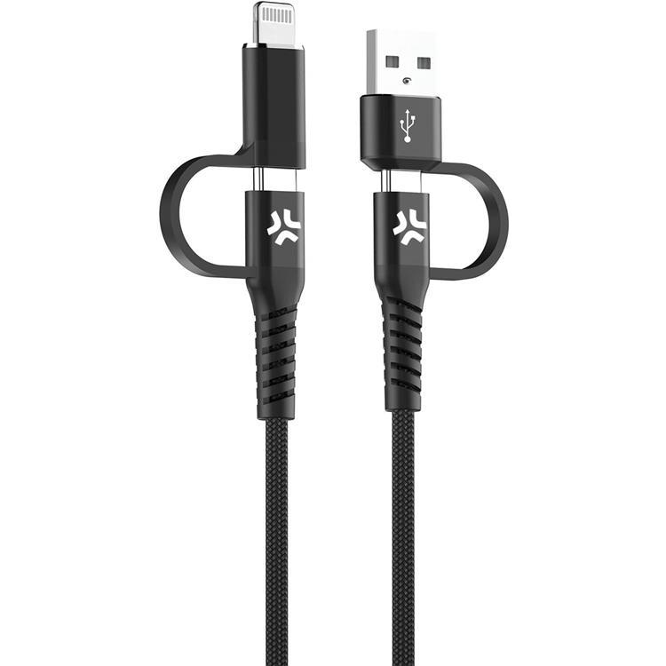 CELLY 4-i-1 USB-C till USB-C Lightning Max 60W 2m - Svart | 3541 | AlltMobil