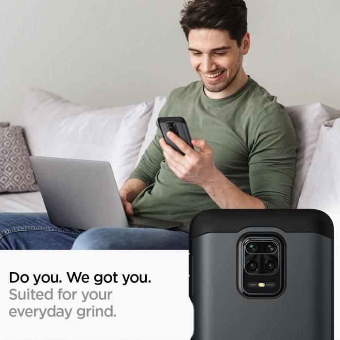 UTGATT5 - Spigen - Tough Armor Xiaomi Redmi Note 9/9 Pro - Metal Slate