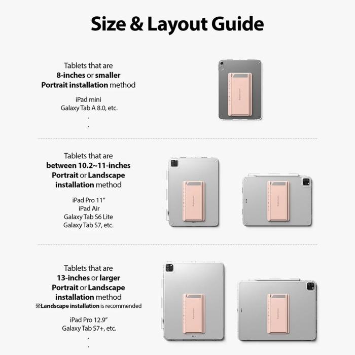 UTGATT4 - Ringke Outstanding Adjustable Tablet Kickstand - Rosa