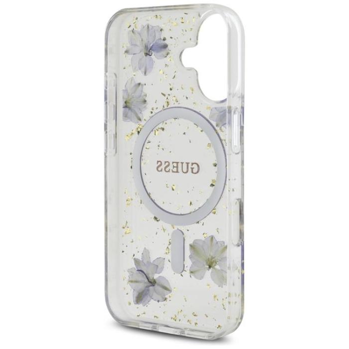Guess - Guess iPhone 16 Mobilskal MagSafe Resin Flowers - Lila