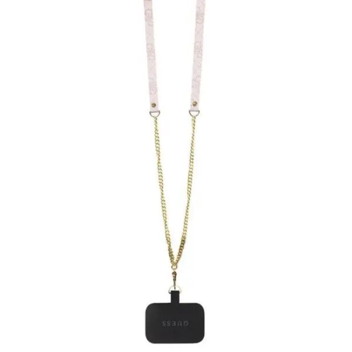 Guess - Guess iPhone 14 Pro Max Mobilskal Crossbody Metall Logo - Rosa