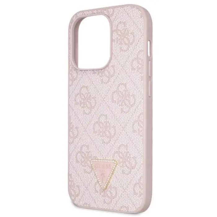 Guess - Guess iPhone 14 Pro Max Mobilskal Crossbody Metall Logo - Rosa