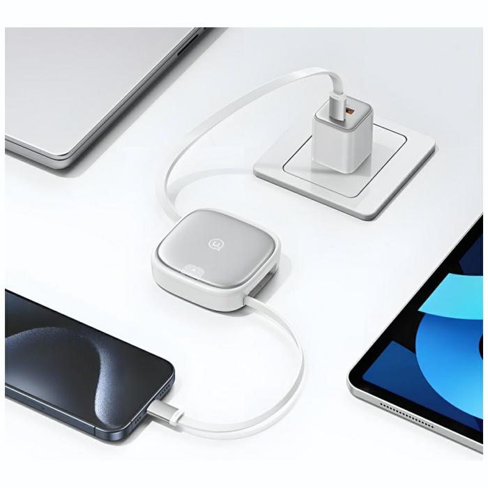 USAMS - USAMS Kabel 3-i-1 Box MicroUSB/USB-C/Lightning 60W SJ650USB01 - Stål