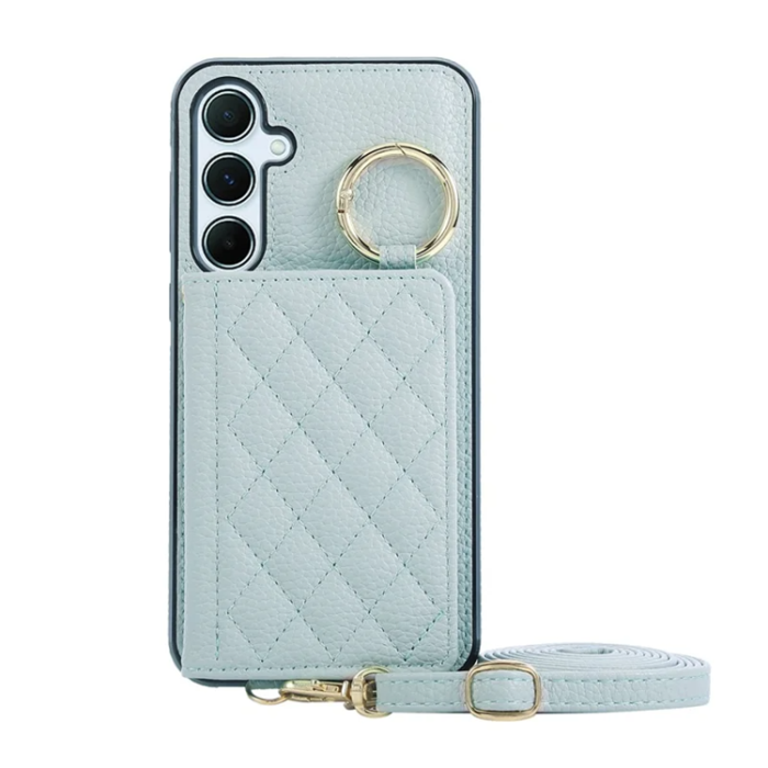 A-One Brand - Galaxy A17 5G/4G Mobilskal Korthållare Kickstand Rhombus - Blå