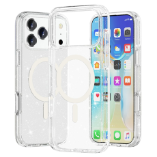 A-One Brand - iPhone 17 Pro Mobilskal MagSafe Puderglitter - Vit