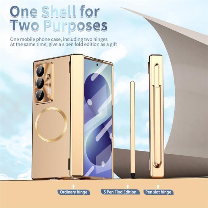 A-One Brand - Mobilskal För Galaxy Z Fold 8 MagSafe Hård PC - Champagneguld