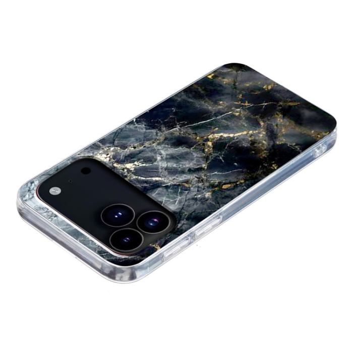 A-One Brand - iPhone 17 Pro Mobilskal Marble Pattern Printing Soft - Svart