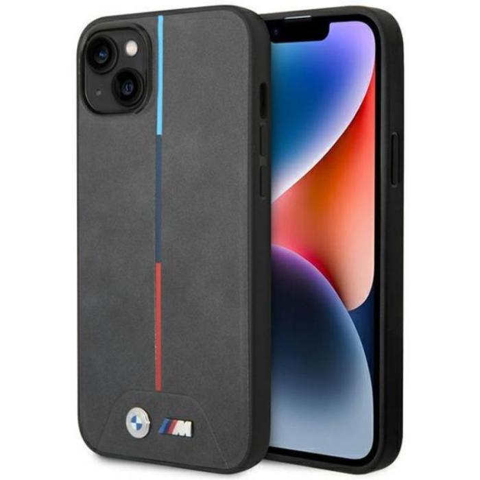 BMW - BMW iPhone 14 Plus Mobilskal Quilted Tricolor - Grå