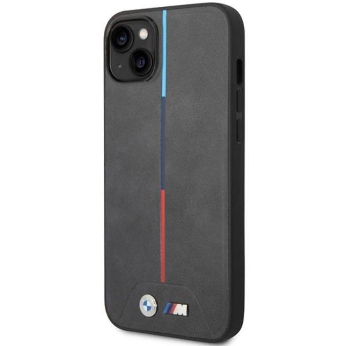 BMW - BMW iPhone 14 Plus Mobilskal Quilted Tricolor - Grå