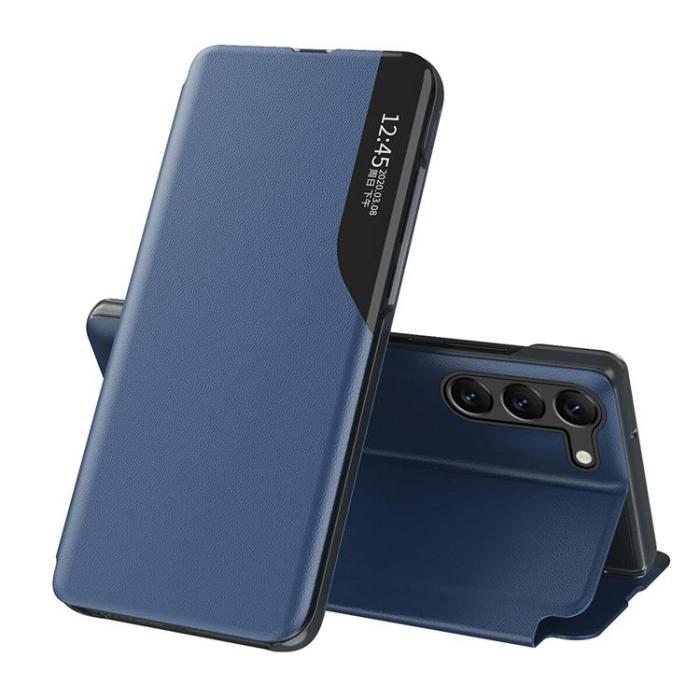 OEM - Galaxy S24 Fodral Eco Läder View - Blå