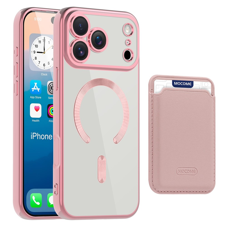 iPhone 17 Pro Mobilskal MagSafe Korthållare TPU + PC - Rosa | 2353 | AlltMobil