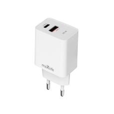 Maxlife - Maxlife Snabbladdare 1xUSB-C 1xUSB-A 20W PD QC MXTC-13-20AC - Vit