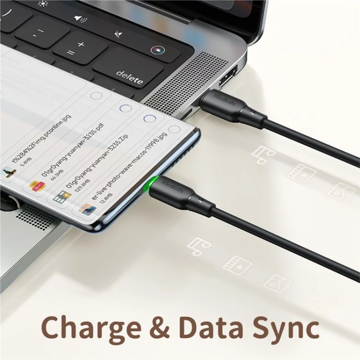 MCDODO - MCDODO USB-C - USB-C 65W Kabel 1.2M CA-477 Alpha - Svart