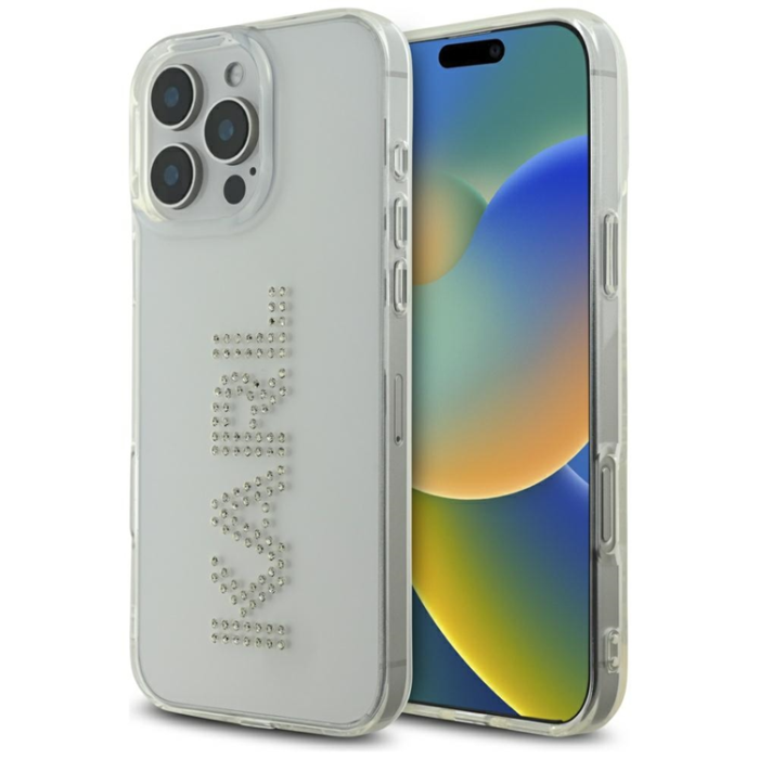 KARL LAGERFELD - Karl Lagerfeld iPhone 16 Pro Mobilskal Rhinestones Logo - Transparent
