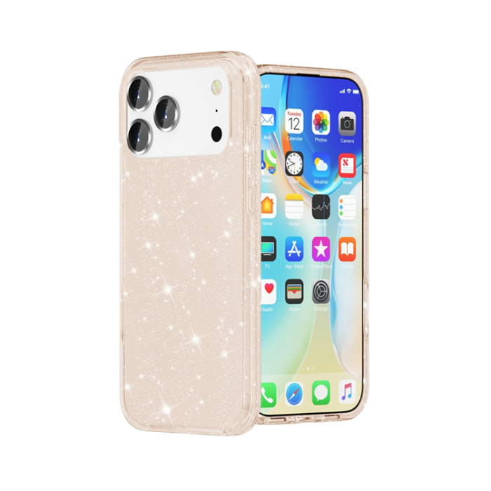 A-One Brand - iPhone 17 Pro Mobilskal Glittrande Puderglitter - Guld