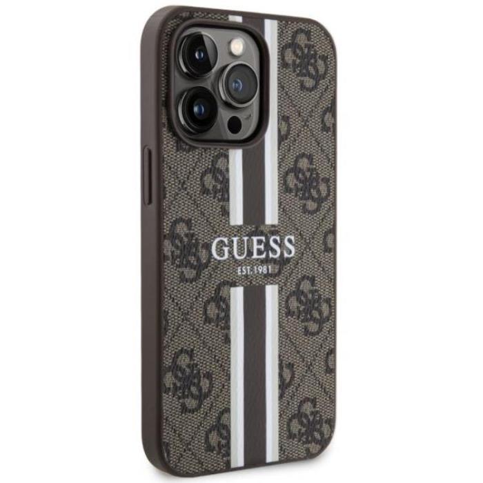 Guess - Guess iPhone 13 Pro/13 Mobilskal MagSafe Printed Stripes - Brun
