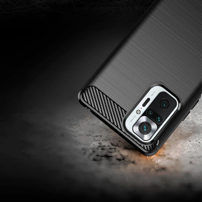 Forcell - CARBON Skal till Xiaomi Redmi Note 10 Pro/Pro Max - Svart