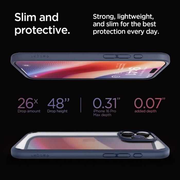 Spigen - Spigen iPhone 16 Pro Max Mobilskal Ultra Hybrid - Marinblå