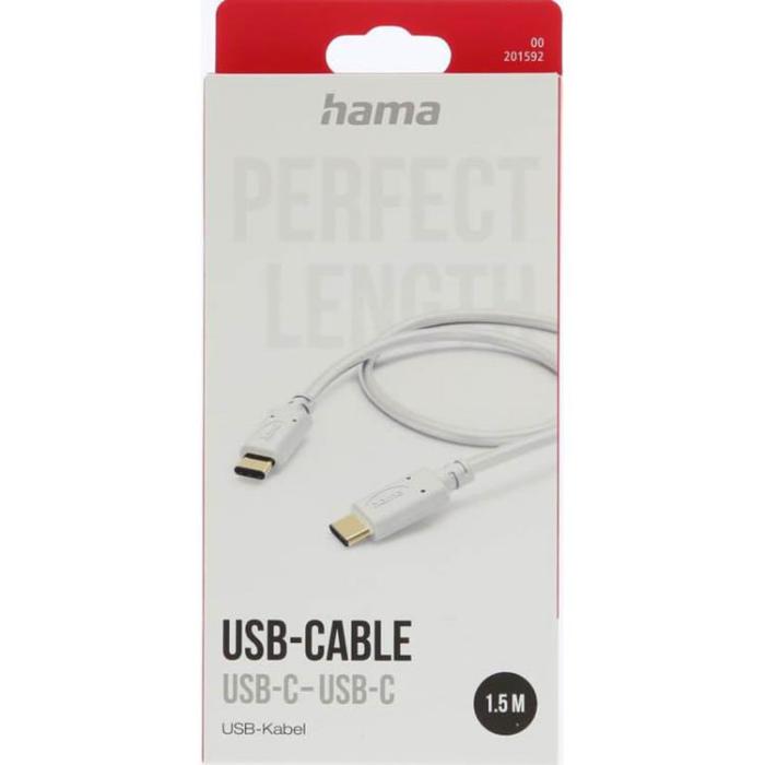 Hama - HAMA USB-C till USB-C kabel 1.5m - Vit