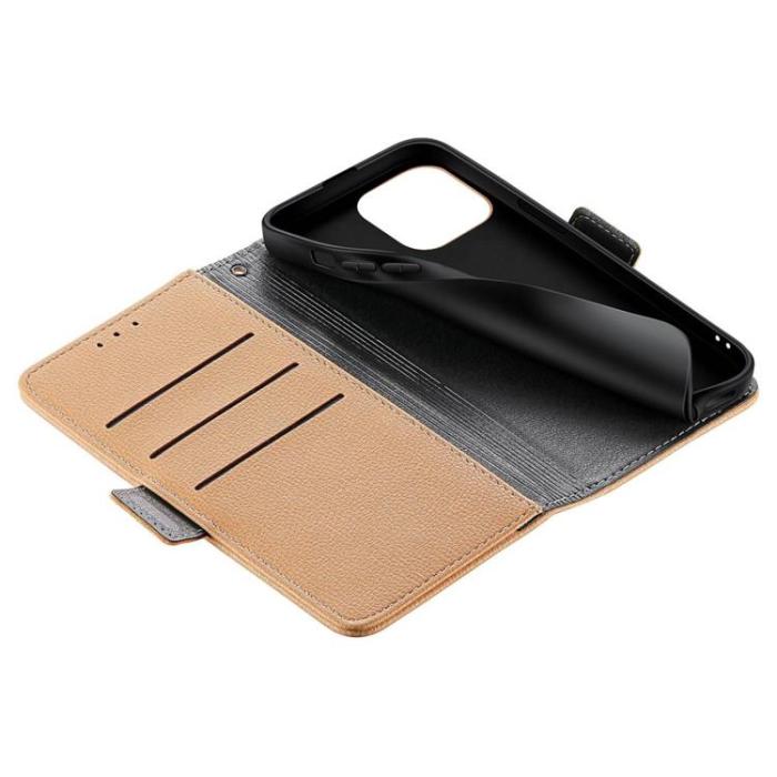 OEM - iPhone 14 Plus Plånboksfodral Flower Decor Magnetic - Khaki