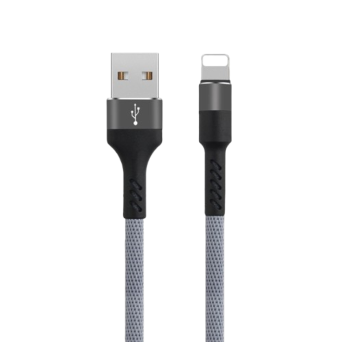 Maxlife - Maxlife USB - Lightning Kabel 1 m 2A - Grå Nylon