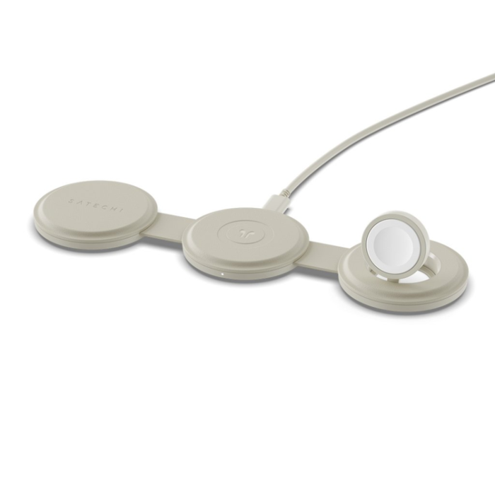 Satechi - Satechi Trådlös Laddare Magsafe iPhone, Apple Watch, AirPods - Sand