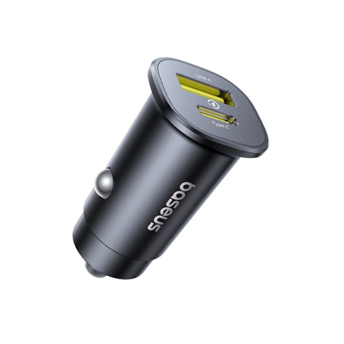 BASEUS - Baseus Billaddare 30W USB-A - USB-C GoTrip - Svart