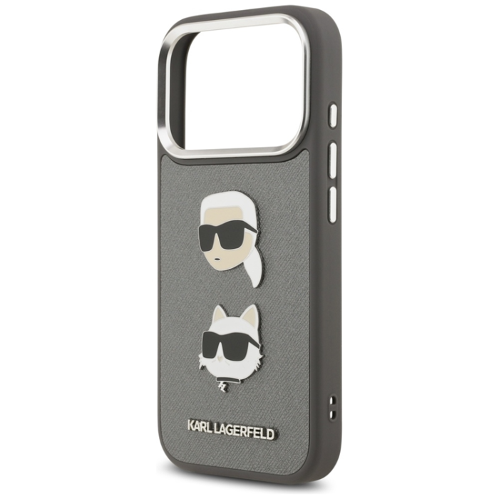 KARL LAGERFELD - Karl Lagerfeld iPhone 17 Pro Mobilskal Grained Karl & Choupette Heads