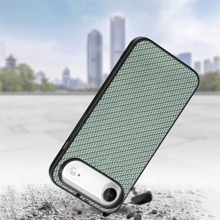 A-One Brand - iPhone Air Mobilskal Carbon Fiber PU Läder - Grön