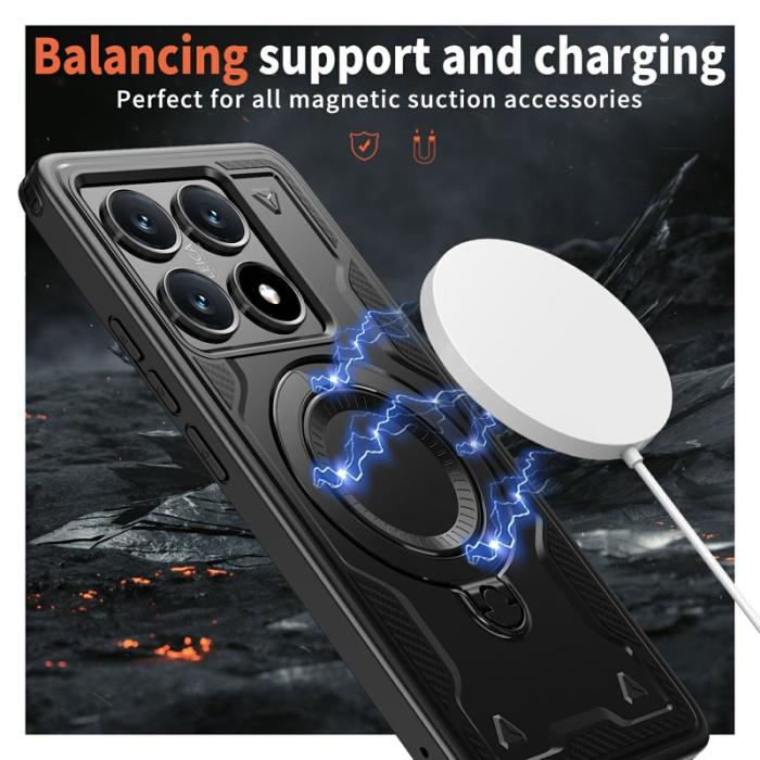 N/A - Mobilskal till Xiaomi 14T Militärt Skydd Plast Kickstand - Svart