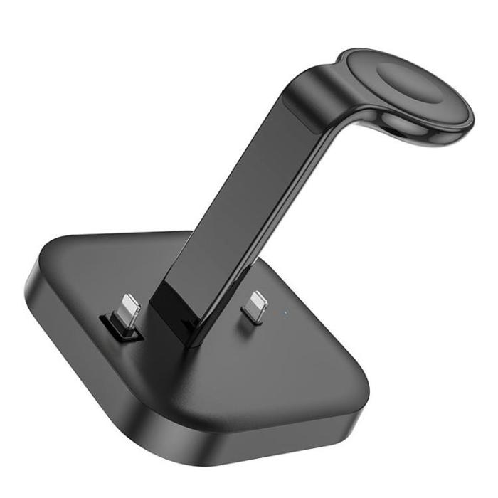 Hoco - Hoco 3-in-1 Trådlös Laddare iPhone, Apple Watch, AirPods - Svart