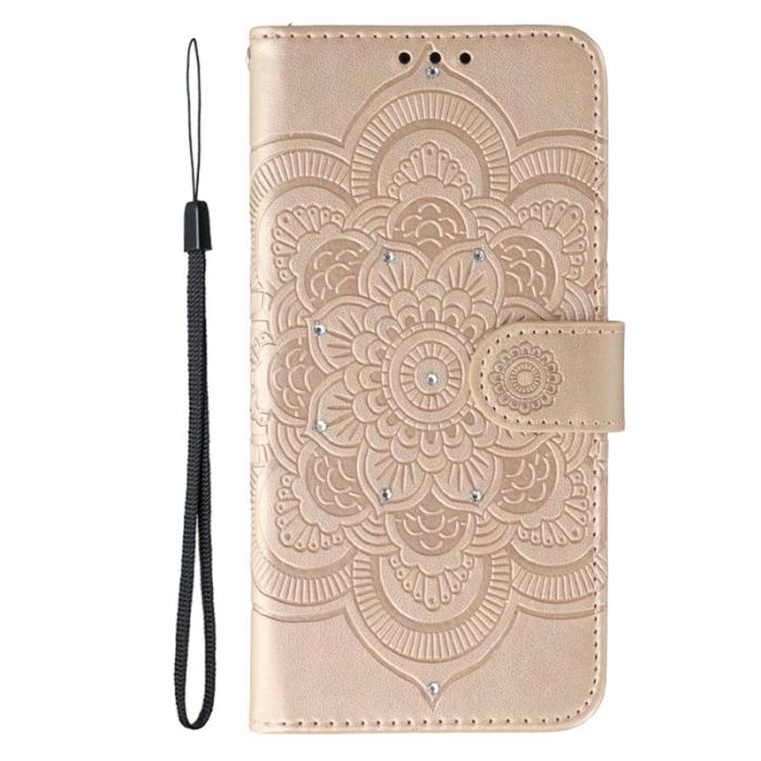 OEM - Samsung Galaxy A57 Plånboksfodral Konstläder Mandala Tryck - Roséguld