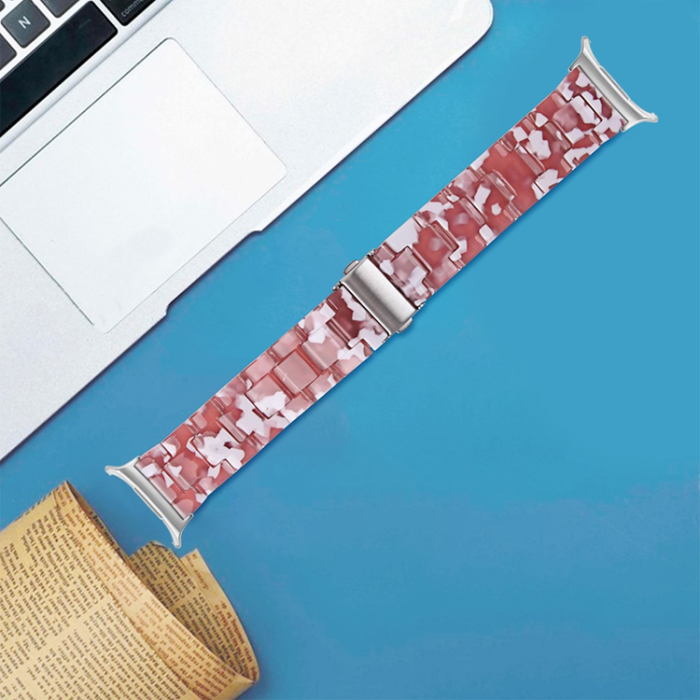 A-One Brand - Galaxy Watch 8/8 Classic (40/44/46mm) Armband Vattentät Acrylic - Röd Floral