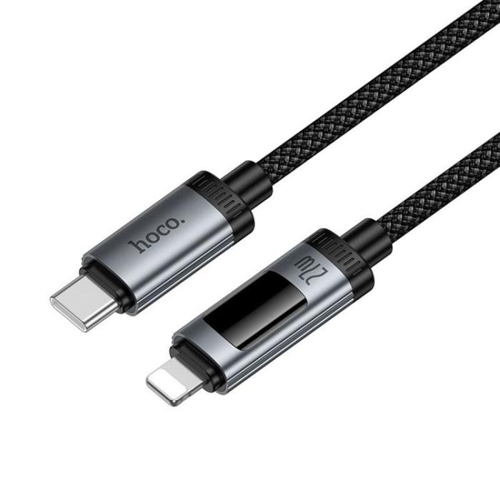 Hoco - HOCO USB-C till Lightning 27W Kabel 1.2m med Display U148 - Svart