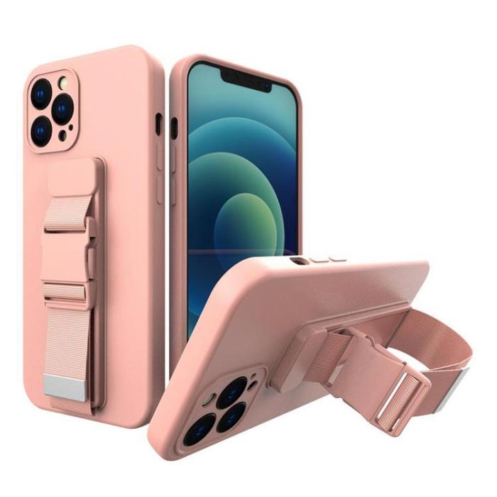 OEM - Galaxy S22 Ultra Skal Rope Silicone Strap - Rosa