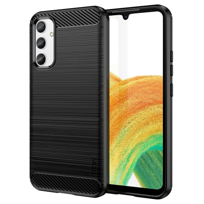A-One Brand - Galaxy A34 5G Mobilskal Carbon Fiber - Svart