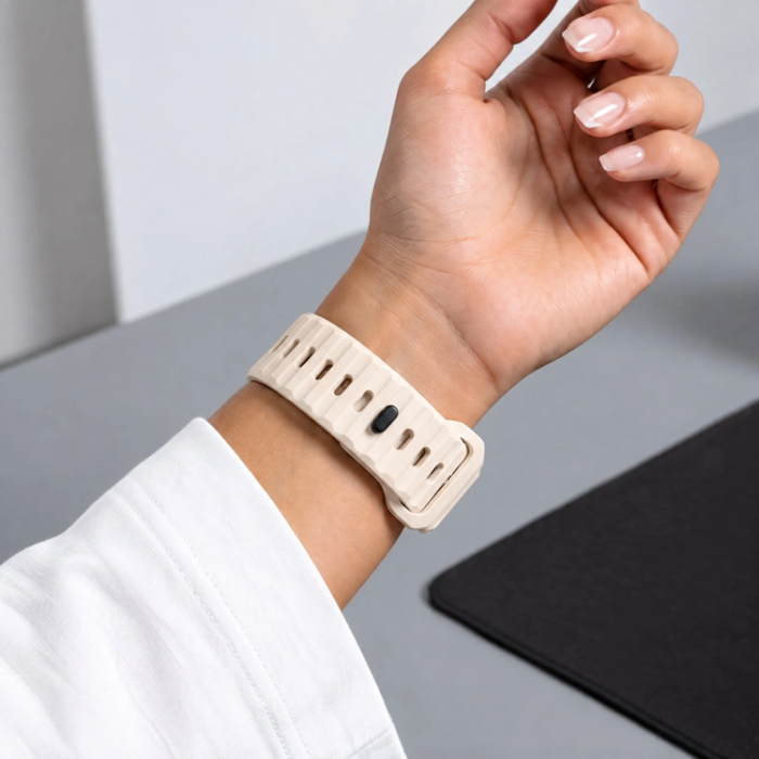 Tech-Protect - Tech-Protect Armband För Apple Watch (44/45/46/49mm) Silikon Line - Stone