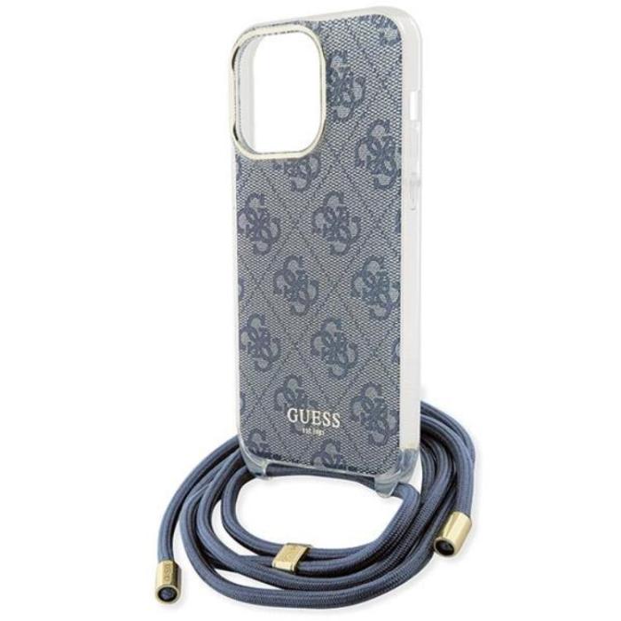 Guess - Guess iPhone 15 Pro Max Mobilskal Crossbody Cord Print - Blå