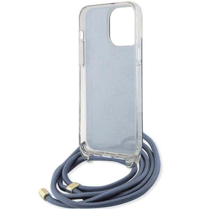 Guess - Guess iPhone 15 Pro Max Mobilskal Crossbody Cord Print - Blå