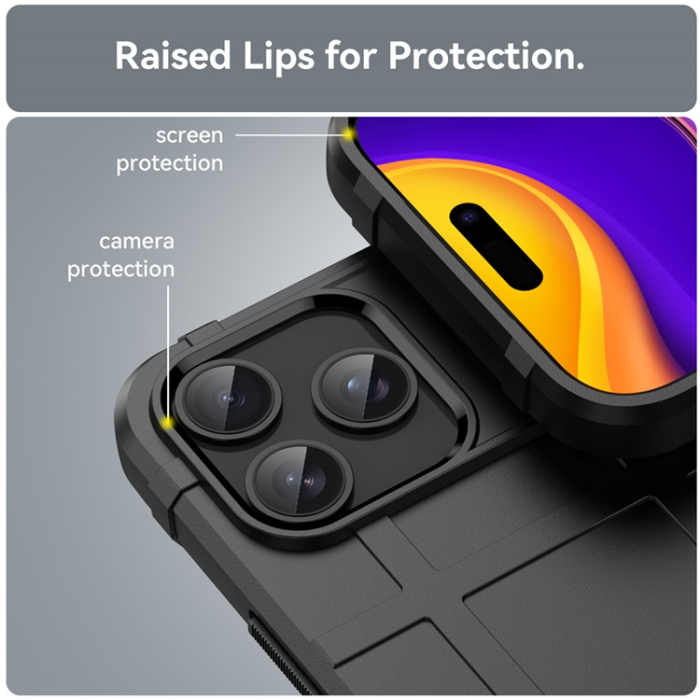 A-One Brand - iPhone 17 Pro Max Mobilskal Grid Design Soft TPU - Svart
