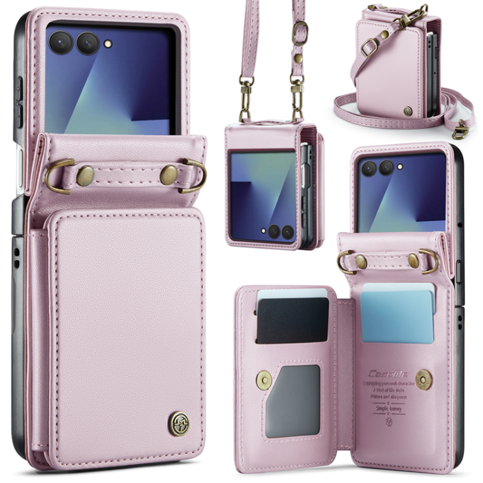 Caseme - CASEME Galaxy Z Flip 7 Plånboksfodral RFID Blocking C22 - Rosa