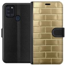 iSecrets - Pl&aring;nboksfodral till Samsung Galaxy A21s med Gyllene Murstenar