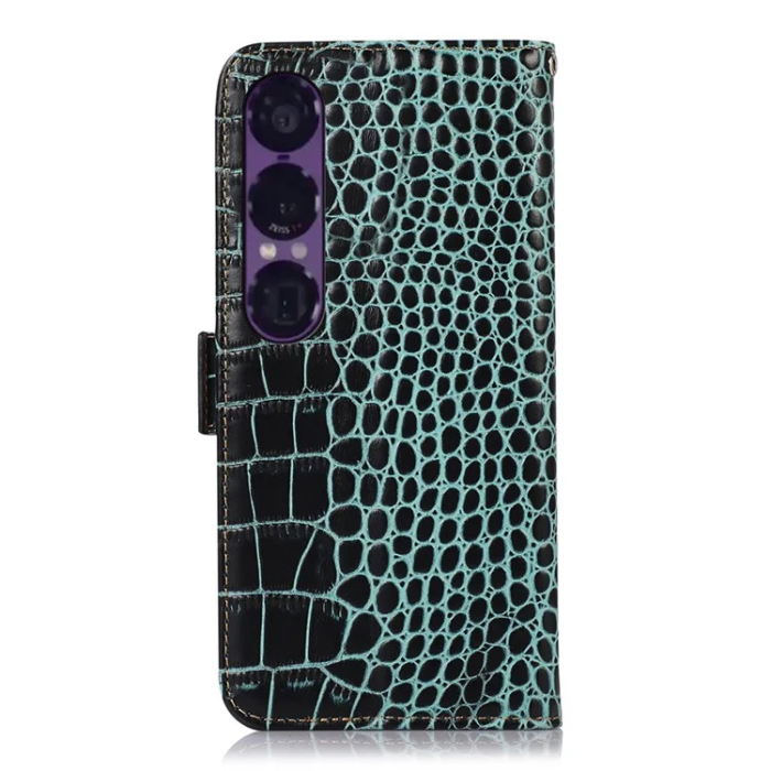 A-One Brand - Sony Xperia 1 VII Plånboksfodral Crocodile Texture - Grön