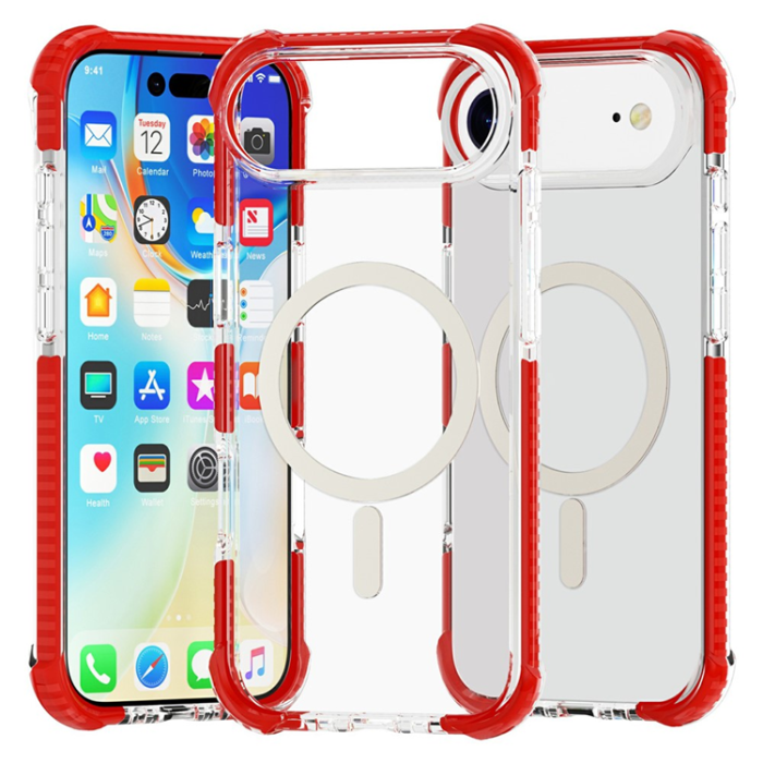 A-One Brand - iPhone Air Mobilskal MagSafe Förstärkta Hörn Acrylic - Röd
