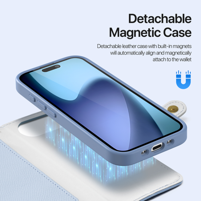 Dux Ducis - Dux Ducis iPhone 17 Air Plånboksfodral Magsafe Detachable Lawa - Blå