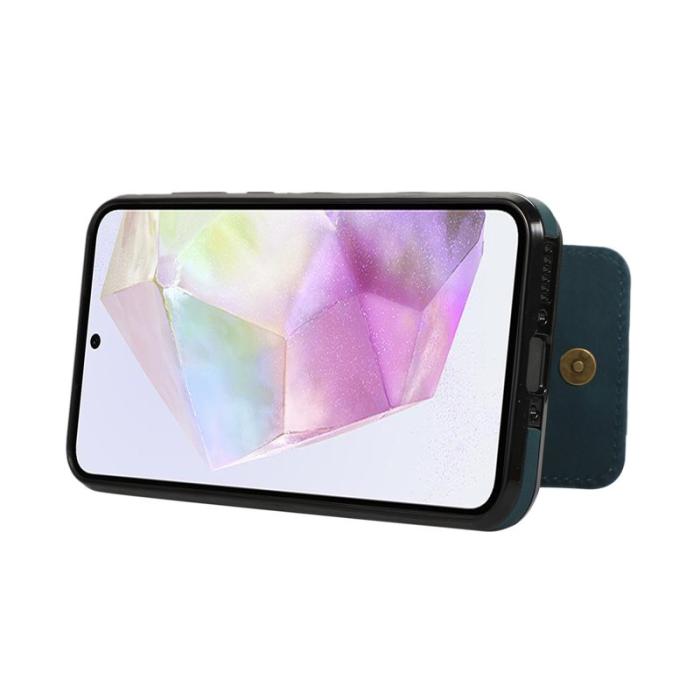 OEM - Mobilfodral för Samsung Galaxy S26 Konstläder + TPU Kickstand - Grön