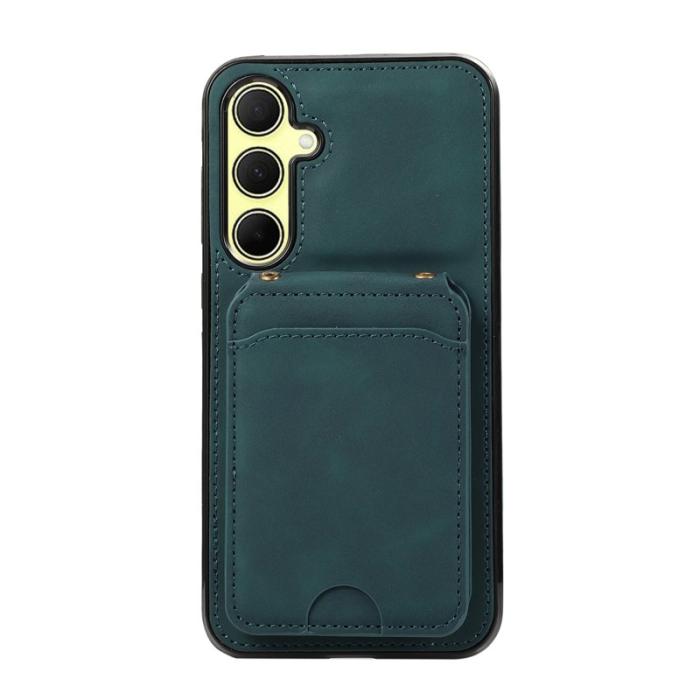 OEM - Mobilfodral för Samsung Galaxy S26 Konstläder + TPU Kickstand - Grön