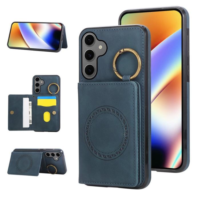 OEM - Mobilfodral för Samsung Galaxy S26 Konstläder + TPU Kickstand - Grön